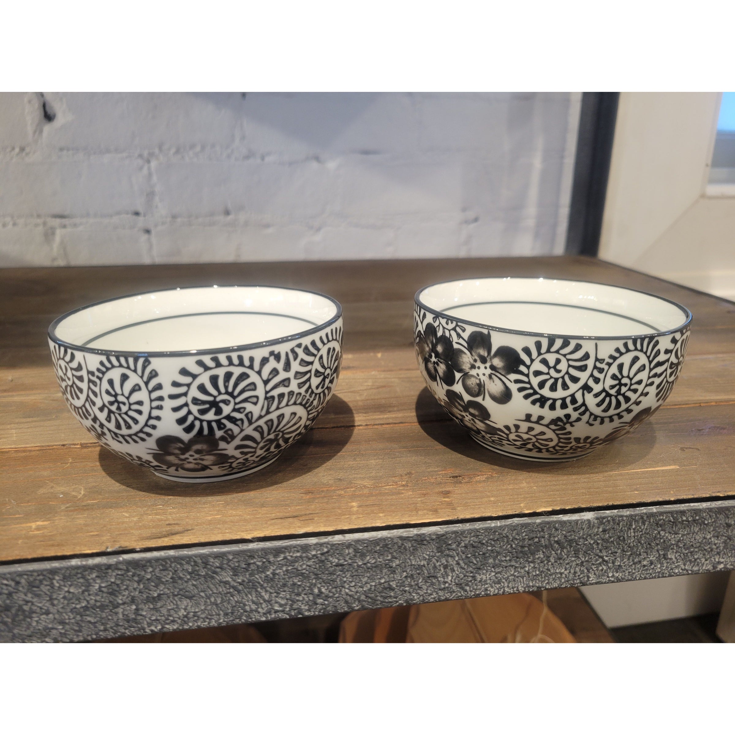 12-Pc Black & White Porcelain Tea Set