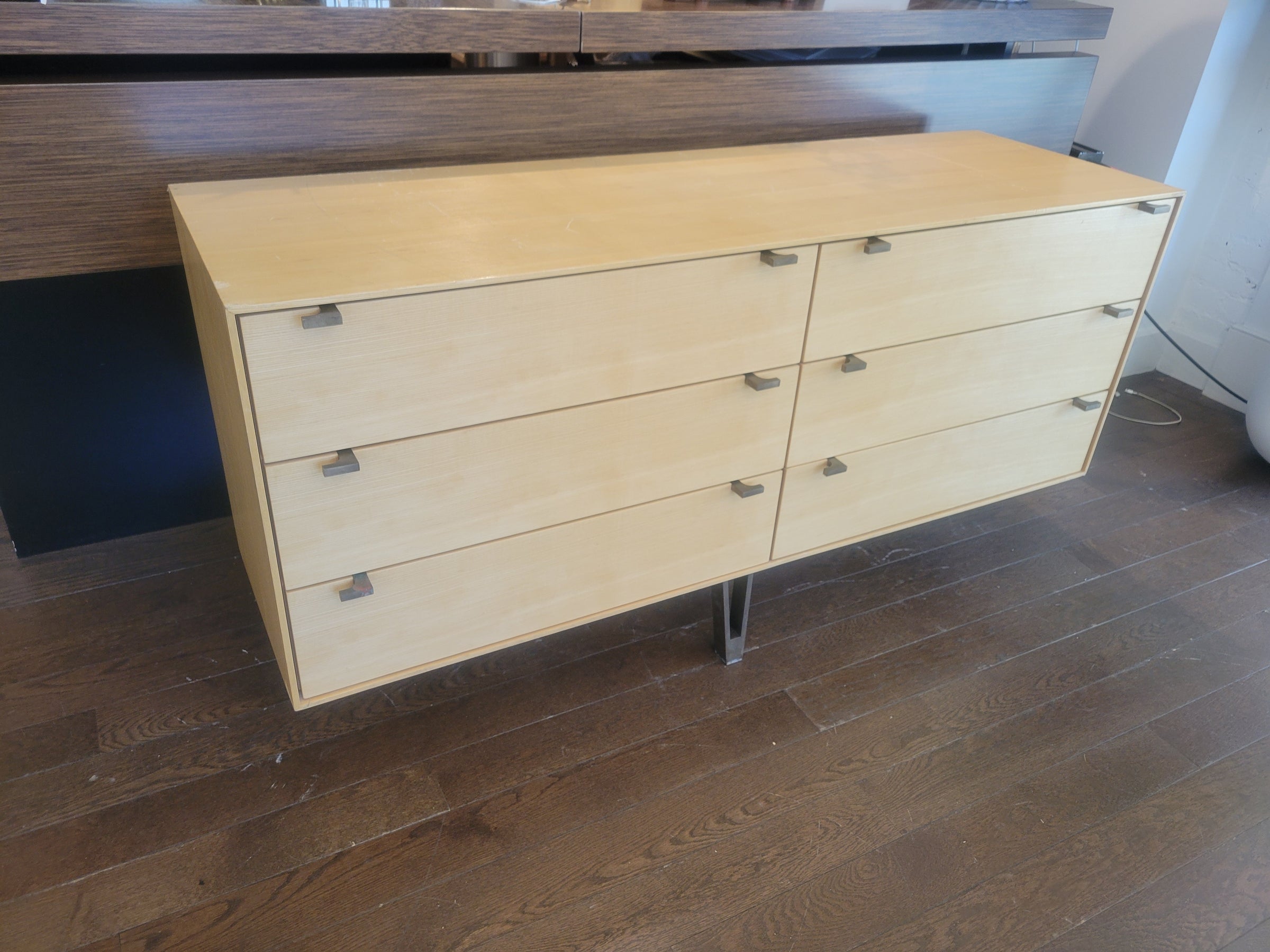 Custom 6-Drawer Blonde Wood Dressers w/ Metal Pulls (AS IS)