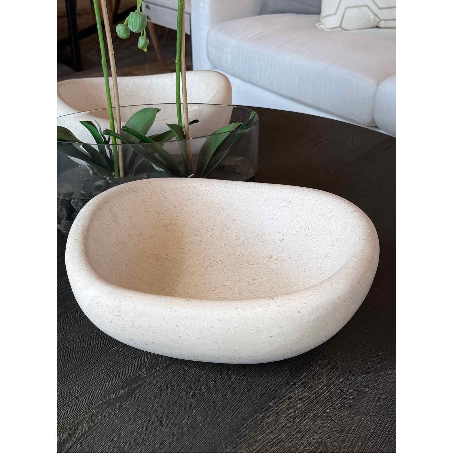 Wyld Blue White Limestone Serving Bowl