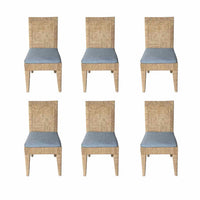 SET of 6 'Woodside' Dining Chairs w/ Flax Linen Cushions by Palecek
