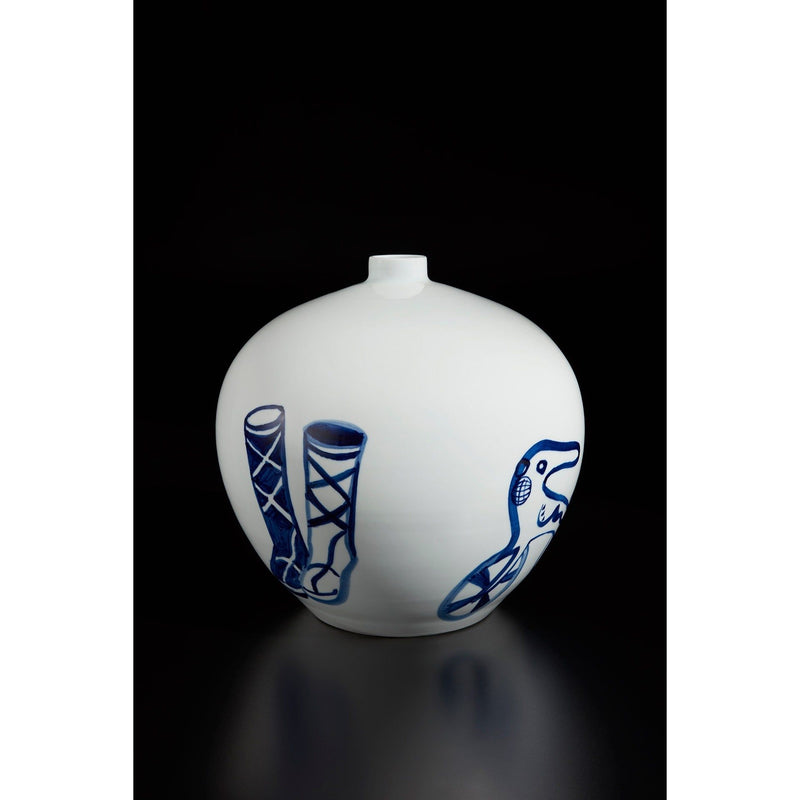 "Motor Cyclist, 2012" by Jared Fitzgerald - Chinese Porcelain Pot