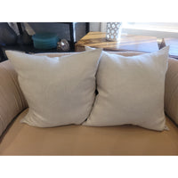 PAIR of Custom Off-White Linen Square Pillows