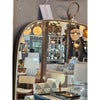 Mid-Century Gold Tone Oval Mirror w/ Top Ring
