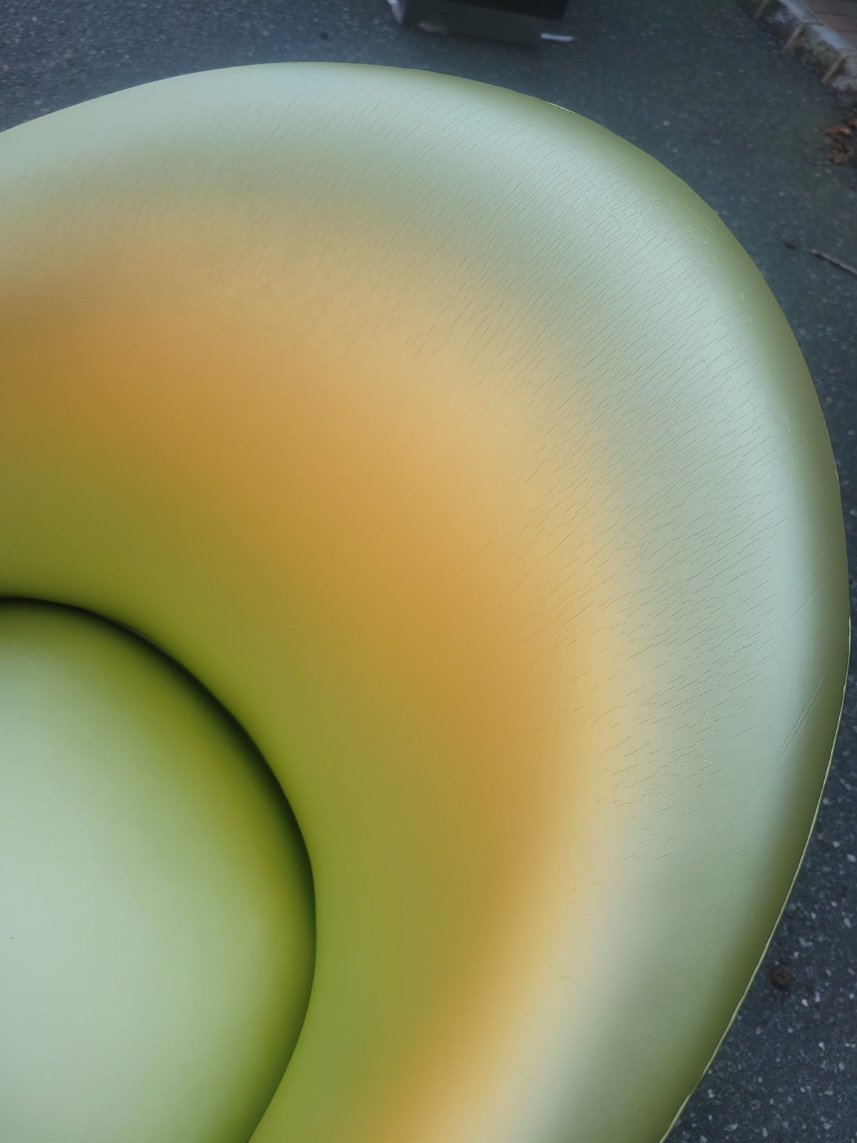PAIR of Green Vinyl Round Back Chairs - AS IS
