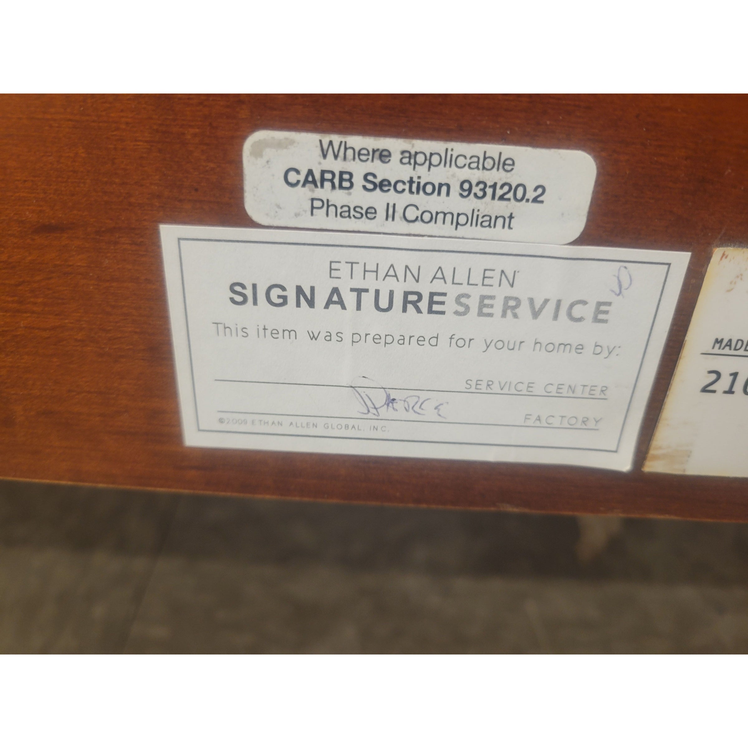 King-Sized Mahogany Sleigh Bed by Ethan Allen
