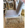 SET of 10 Gray Upholstered Dining Chairs on Wood Bases