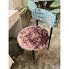 Black Metal Dining Chairs upholsted w/ JAB Candy Colored Crushed Velvet