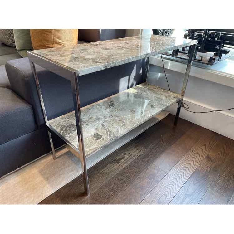 Marble & Chrome 2-Tier Console Table - colletteconsignment.com