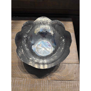 Flower Hammered Bowl, 7.5"Dx4"H