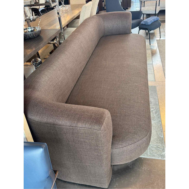 Custom 9.5-ft Sofa in Brown Linen