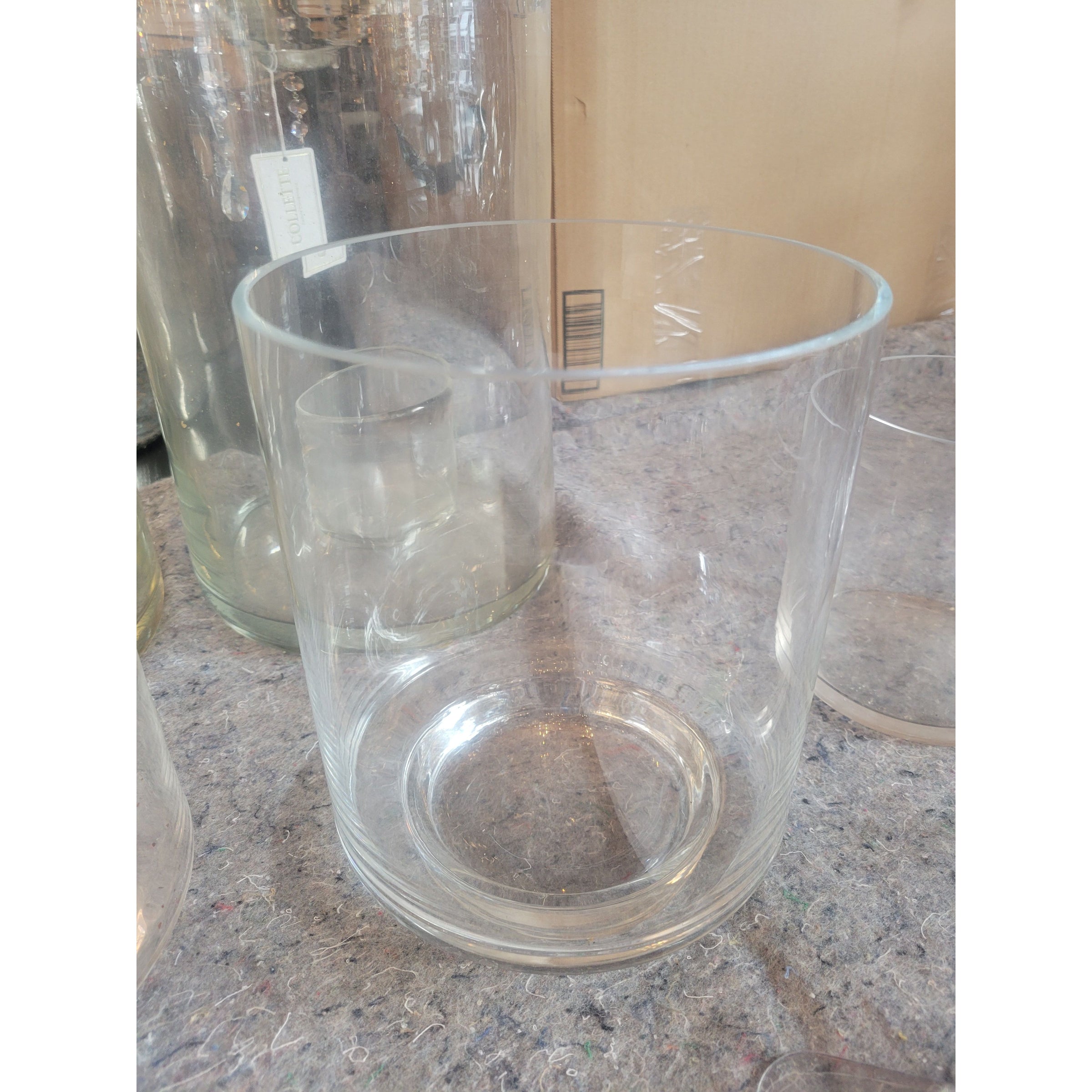 Large Thin-Rim Glass Candle Holder