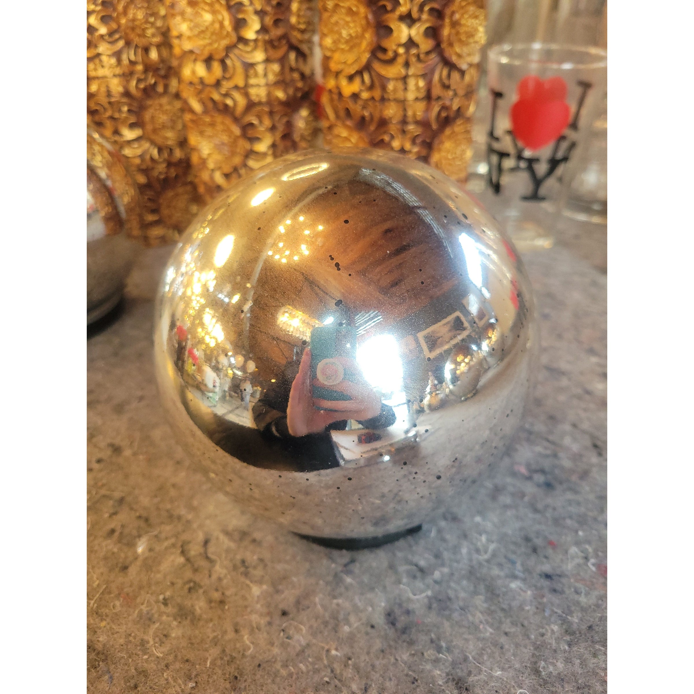 Medium Mercury Glass Globe Light