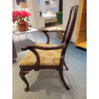 PAIR of Antique Mahogany Queen Anne Chairs w/ Upholstered Seats