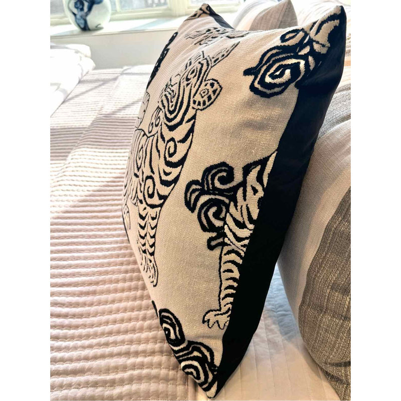 Z Gallerie Black & White Tibetan Tiger Pillow