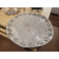 Decorative Gray Ceramic Fossil Pattern Platter / Bowl