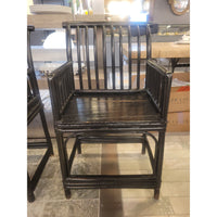 PAIR of Antique Chinese Ebonized Bamboo Stickback Chairs (As Is)