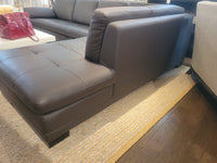 10-ft Tufted Brown Leather L Sectional