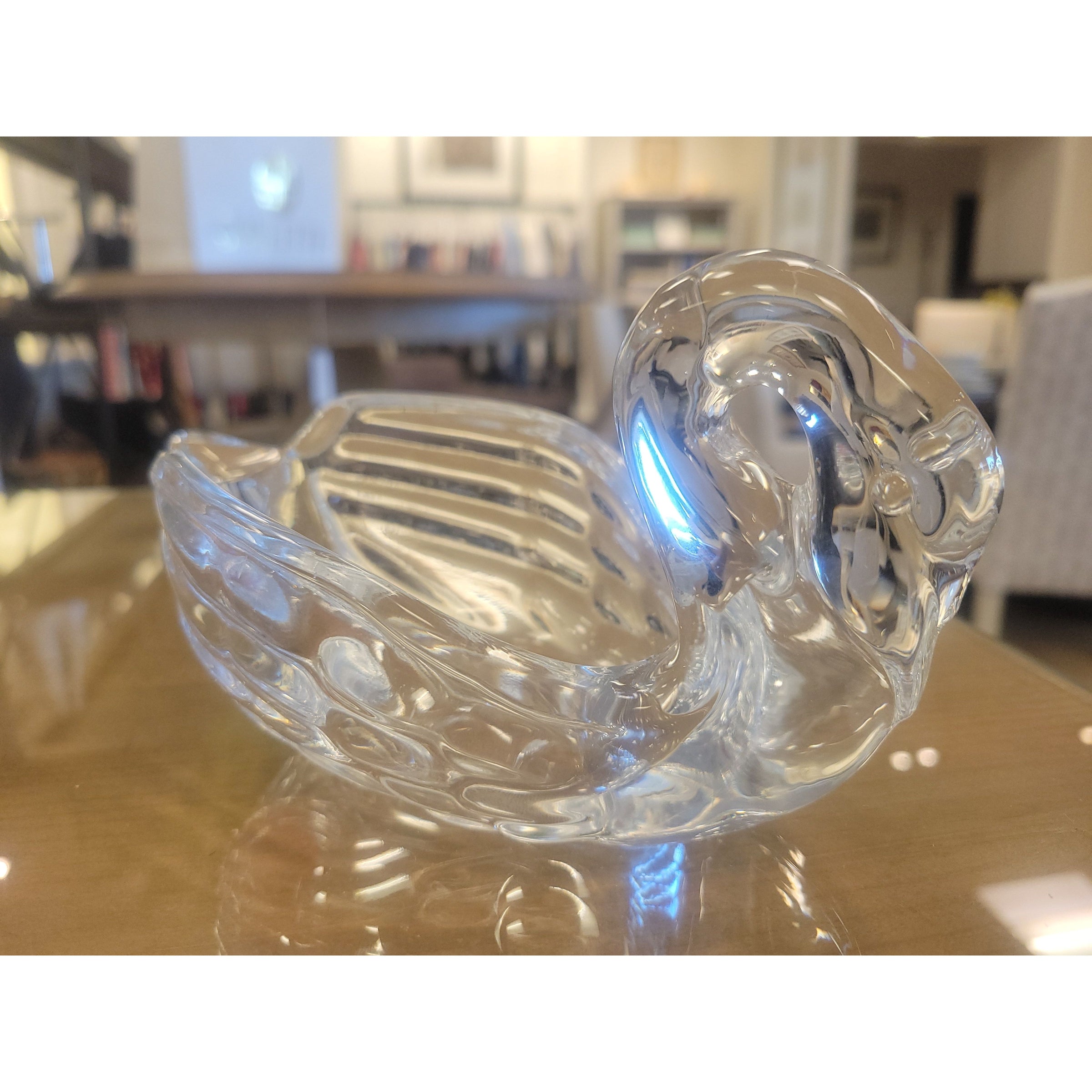 Sasaki Glass Swan Candy Dish