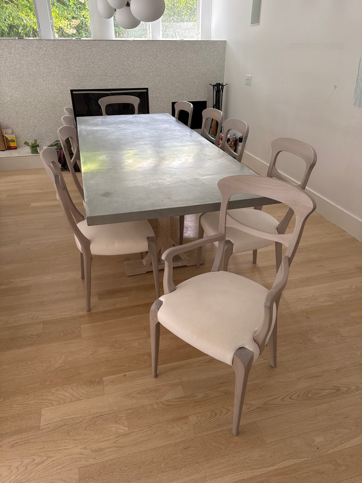 SET of 12 'Capotavola' Gray Walnut Dining Chairs by Dale Italia