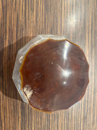 Vintage Art Deco Hexagon Powder Jar w/Bakelite Lid, 4.75" Dia x 2.5"H