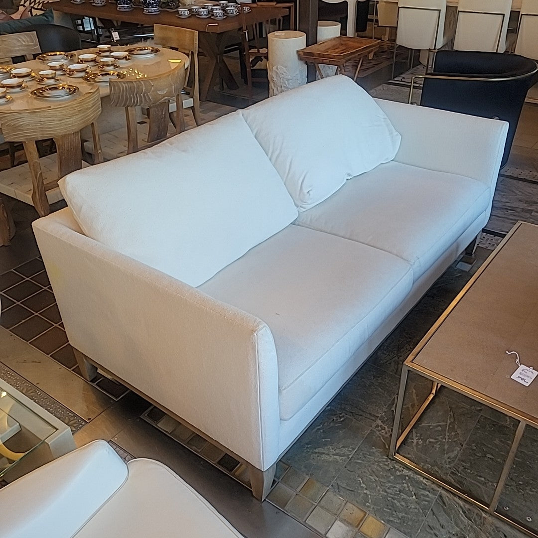 Southampton White Linen Slipcover Sofa by Cobble Hill for ABC (AS IS)