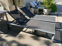 PAIR of Gray Mesh & Metal Outdoor Loungers by Life Outdoor Living (AS IS)