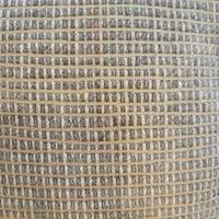 Half Textured Grid Gray Velvet Square Pillow w/ Down Insert