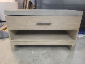 Meade Open 1-Drawer Gray Oak Nightstand w/ Concrete Top by RH