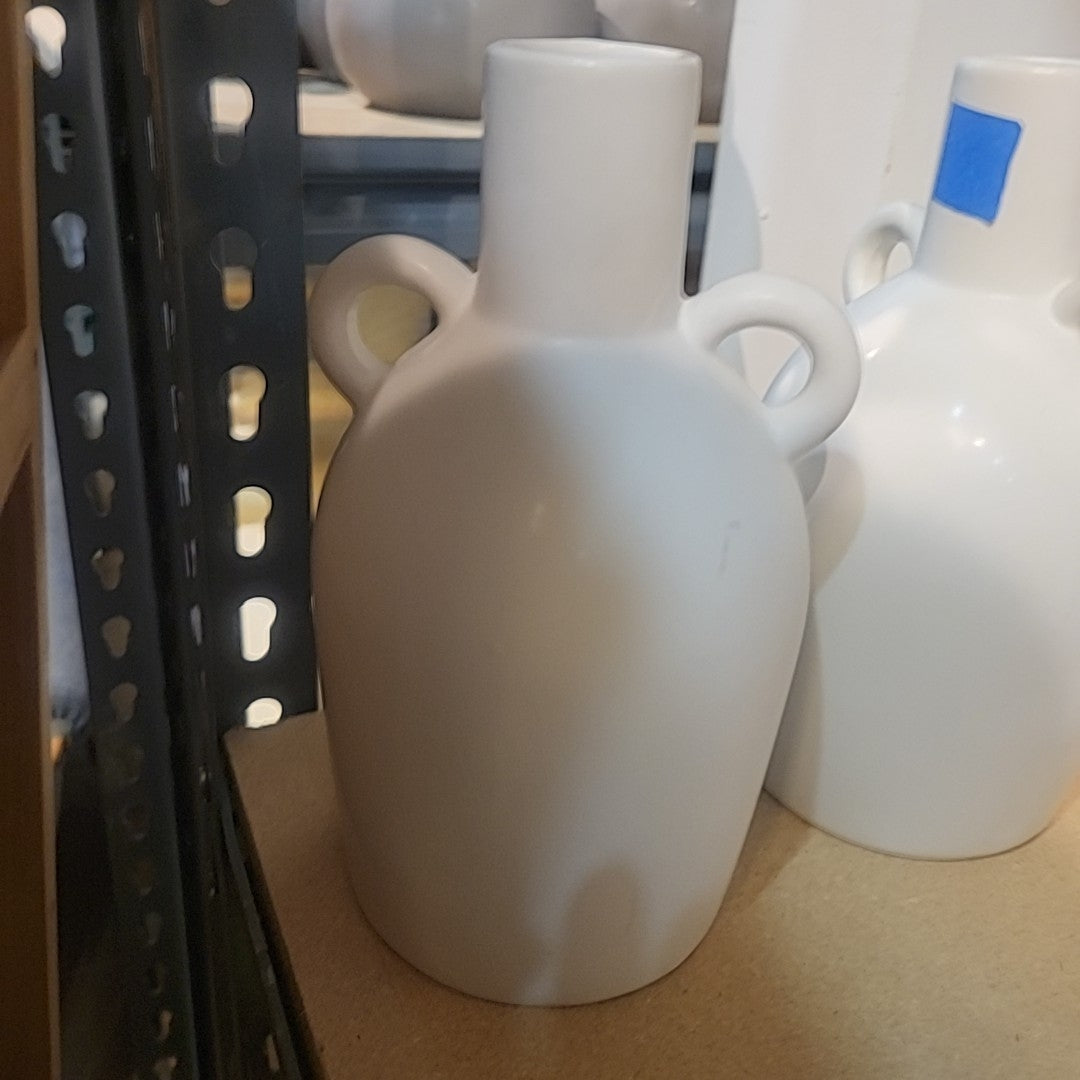 Matte White Ceramic Jug w/ 2 Handles