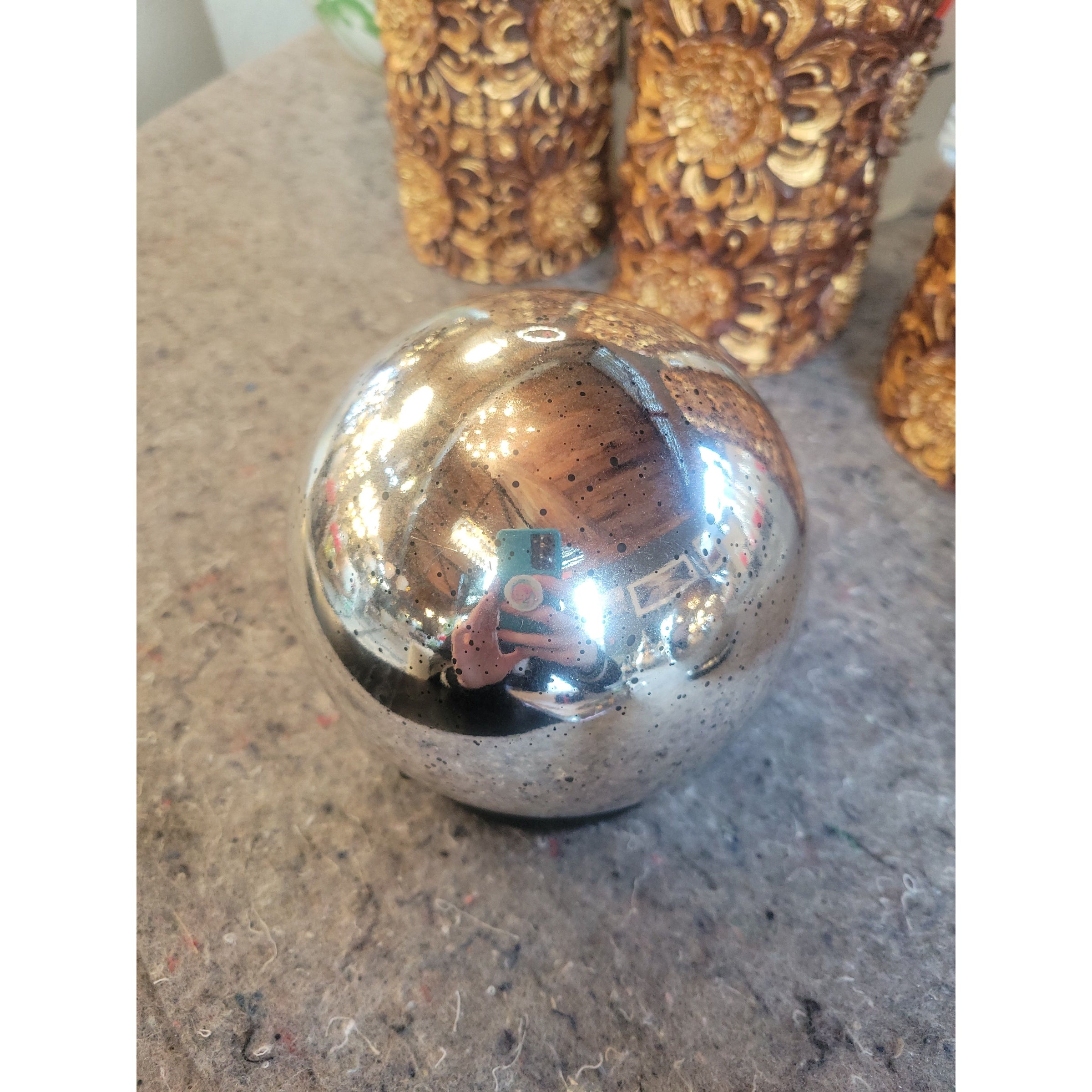 Small Mercury Glass Globe Light