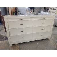 Contemporary White Wood Dovetailed 8-Drawer Dresser (As Is)