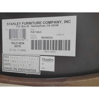 Round Wood Pub Tripod Table w/ Leather Top by Stanley (AS IS) - colletteconsignment.com