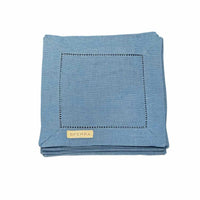 SET of 6 Sferra Fine Linen Blue Cocktail Napkins