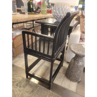 PAIR of Antique Chinese Ebonized Bamboo Stickback Chairs (As Is)