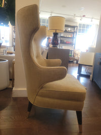 Tan Padrino Wingback Club Chair w/ Brass Feet by Studio Van den Akker