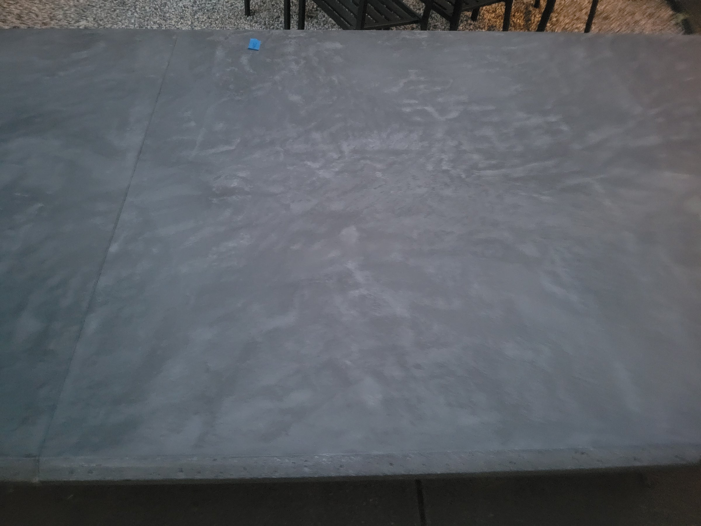 14.5' Concrete Slab Dining Table w/ Metal Base (AS IS)