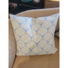 PAIR of Custom Off-White Seashells on Blue Square Pillows