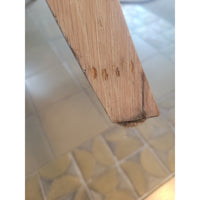 SET of 10 Warm Gray Leather Dining Chairs - AS IS