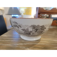 41-Pc 19th C. British Bat-Printed Porcelain Dish Set by Spode w/ Display Stands