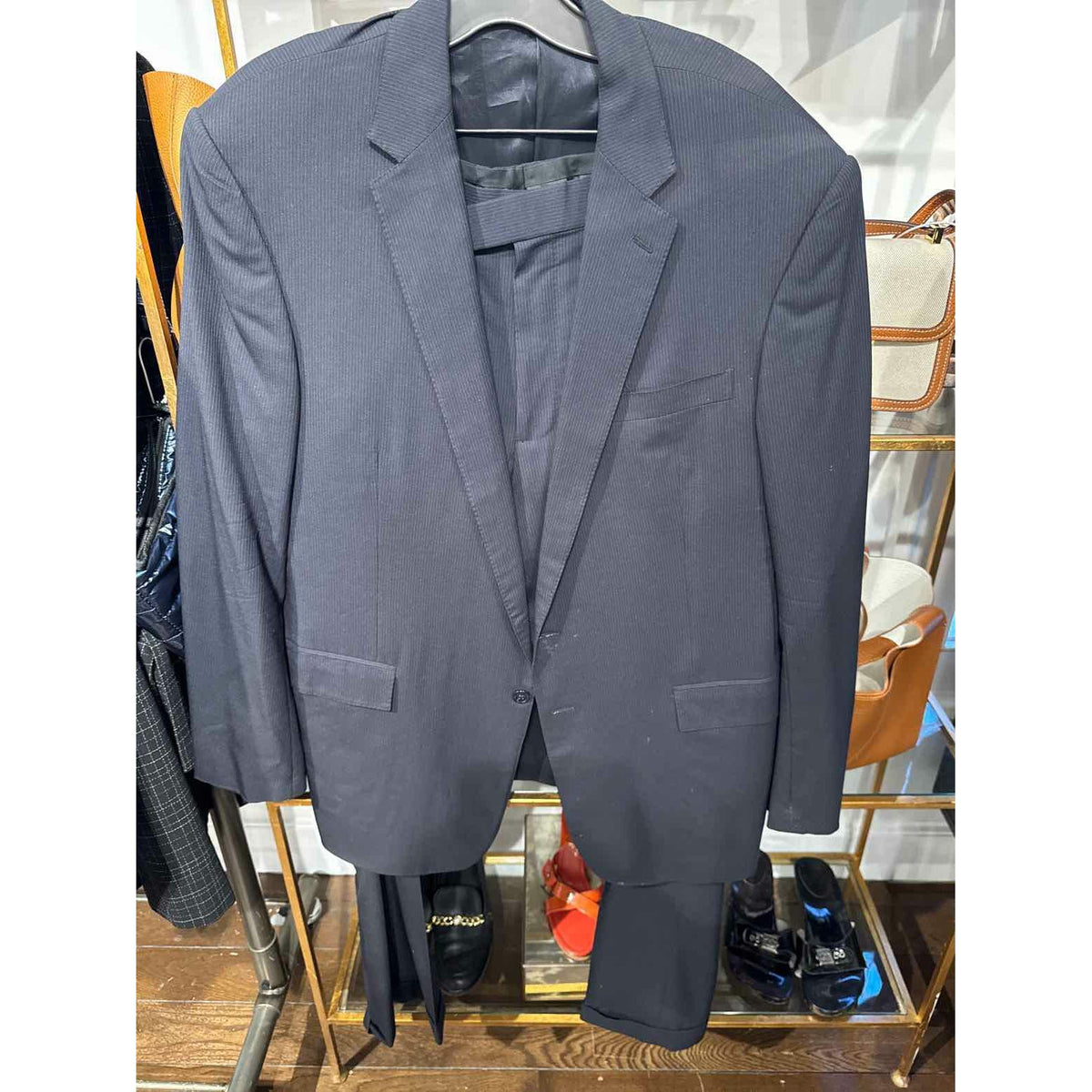 Men's Ralph Lauren Mens Size 46 Navy Blue Suit - colletteconsignment.com