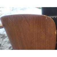 Wood Back Adjustable Rolling Desk Chair w/ Black Leather Seat (AS IS)