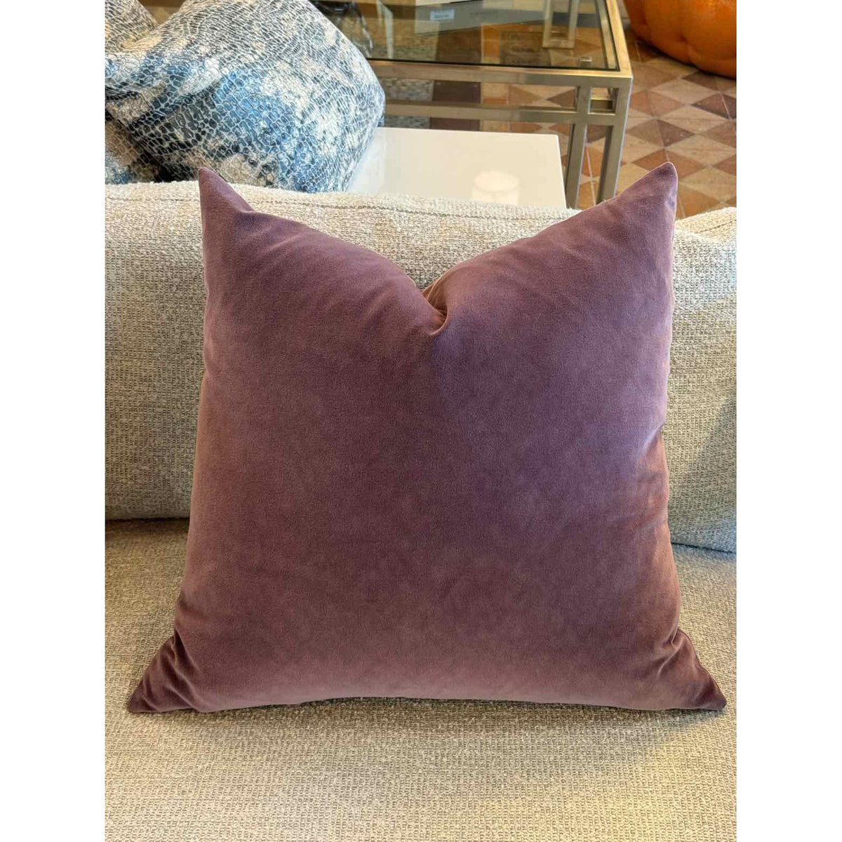 PAIR of Custom Purple Velvet Pillows