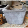 PAIR of Custom Gray Velvet & Black Oak Swivel Chairs