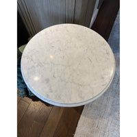 vintage gilded gold Marble accent Table, 21.5"H  x 18D - colletteconsignment.com