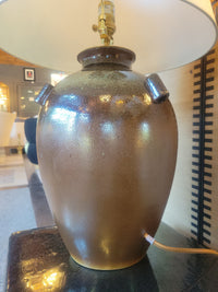 PAIR of Brown Barton Vase Table Lamps by Vaughan w/ Shades
