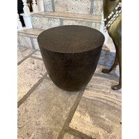 Pair of Bronze Finish Round Steel Drum Tables