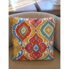 PAIR of Red & Blue Bohemian Print Sunbrella Square Pillows