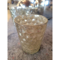 Set of 5 Large Hexagonal Mercury Glass Candle Holders