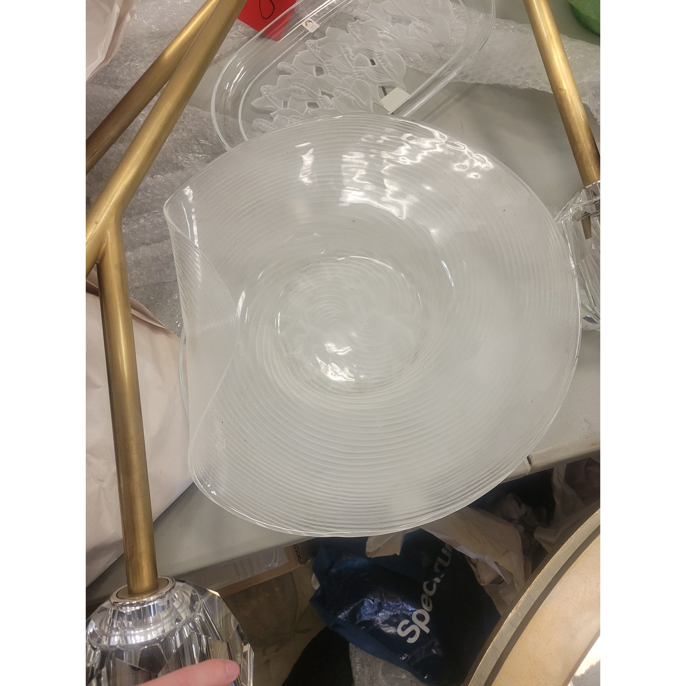 Decorative Folded Frosted Glass Bowl