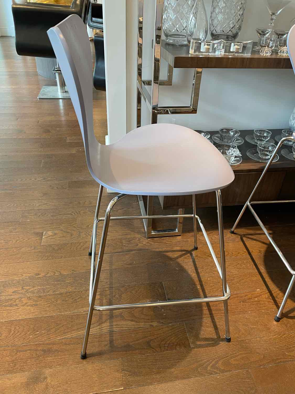 SET of 3 Lavender Counter Stools by Fritz Hansen